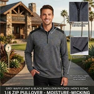 Hogan Gray and Black 1/4 zip Men's Shirt